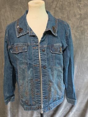 Denim&Co Blue Embellished Jean Jacket